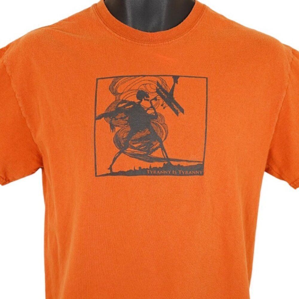 Tyranny Is Tyranny T Shirt Mens Size Medium Orange Madison Wisconsin Heavy Rock